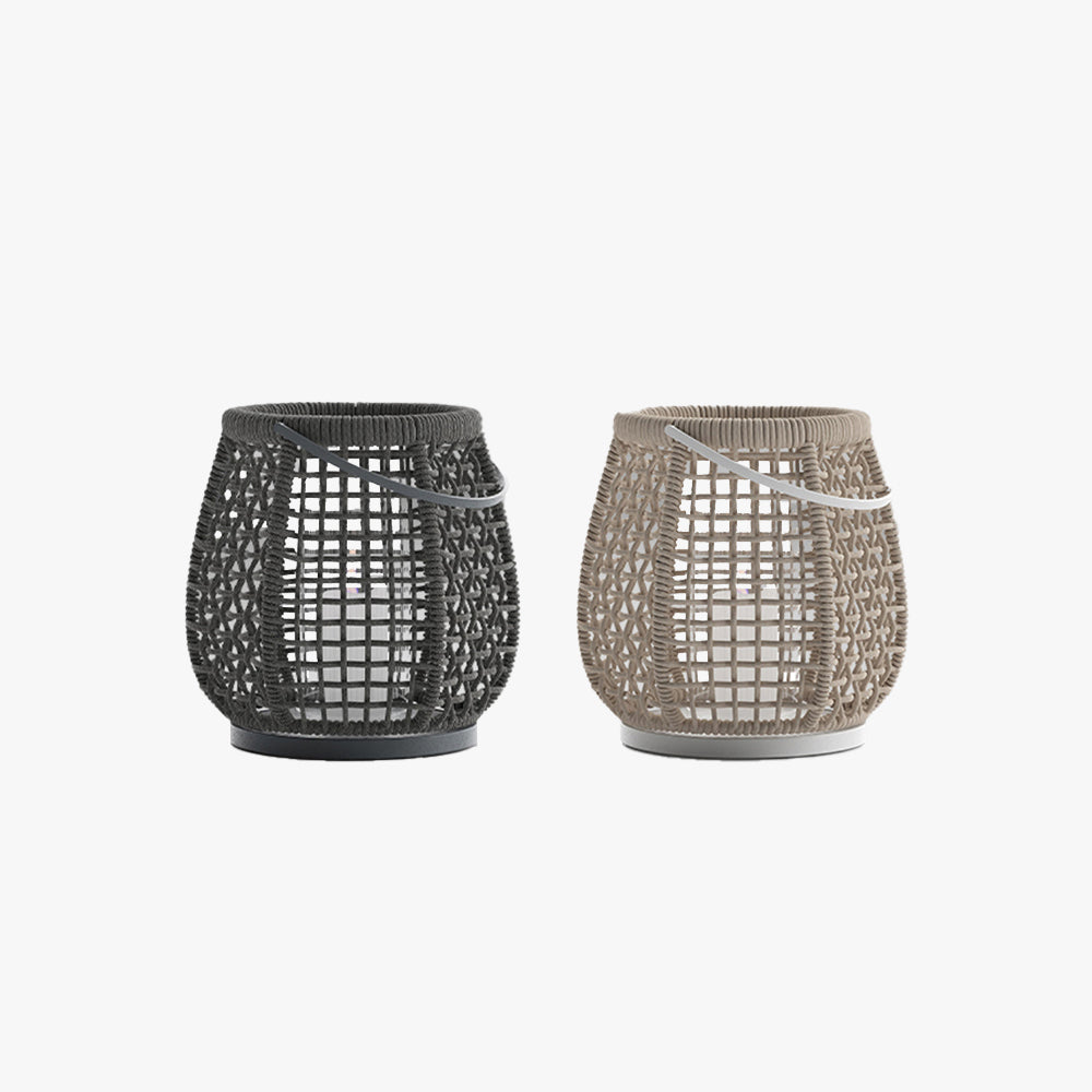 Gonirut Vintage Lantern Metal Floor Lamp, Metal/Rattan, Black/Beige