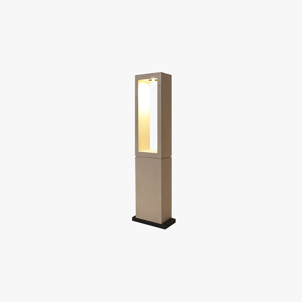 Dituvos Modern Metal Rectangular Hollow Outdoor Path Light, Gray