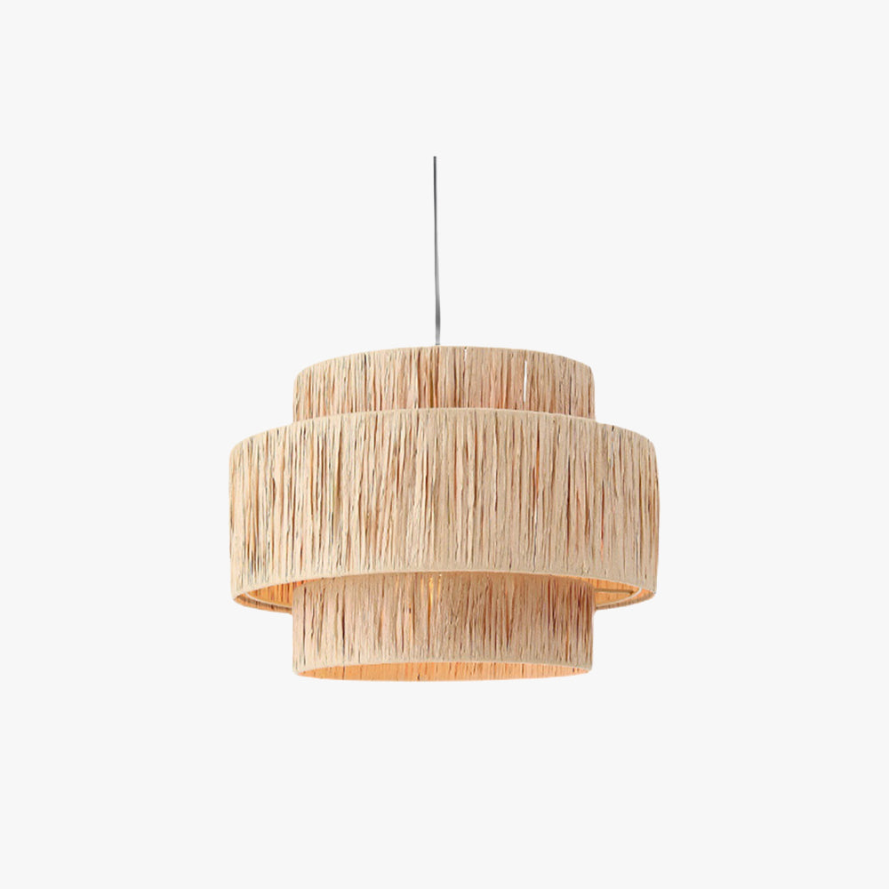 Navomar Rustic Boho Rattan Pendant Light, 3 Style
