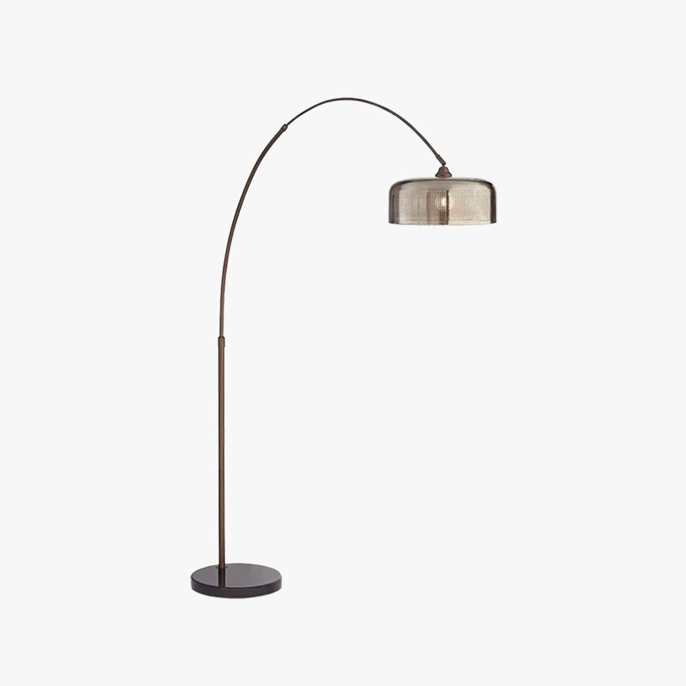 Hegelik Retro Brown Curved Floor Lamp, Metal