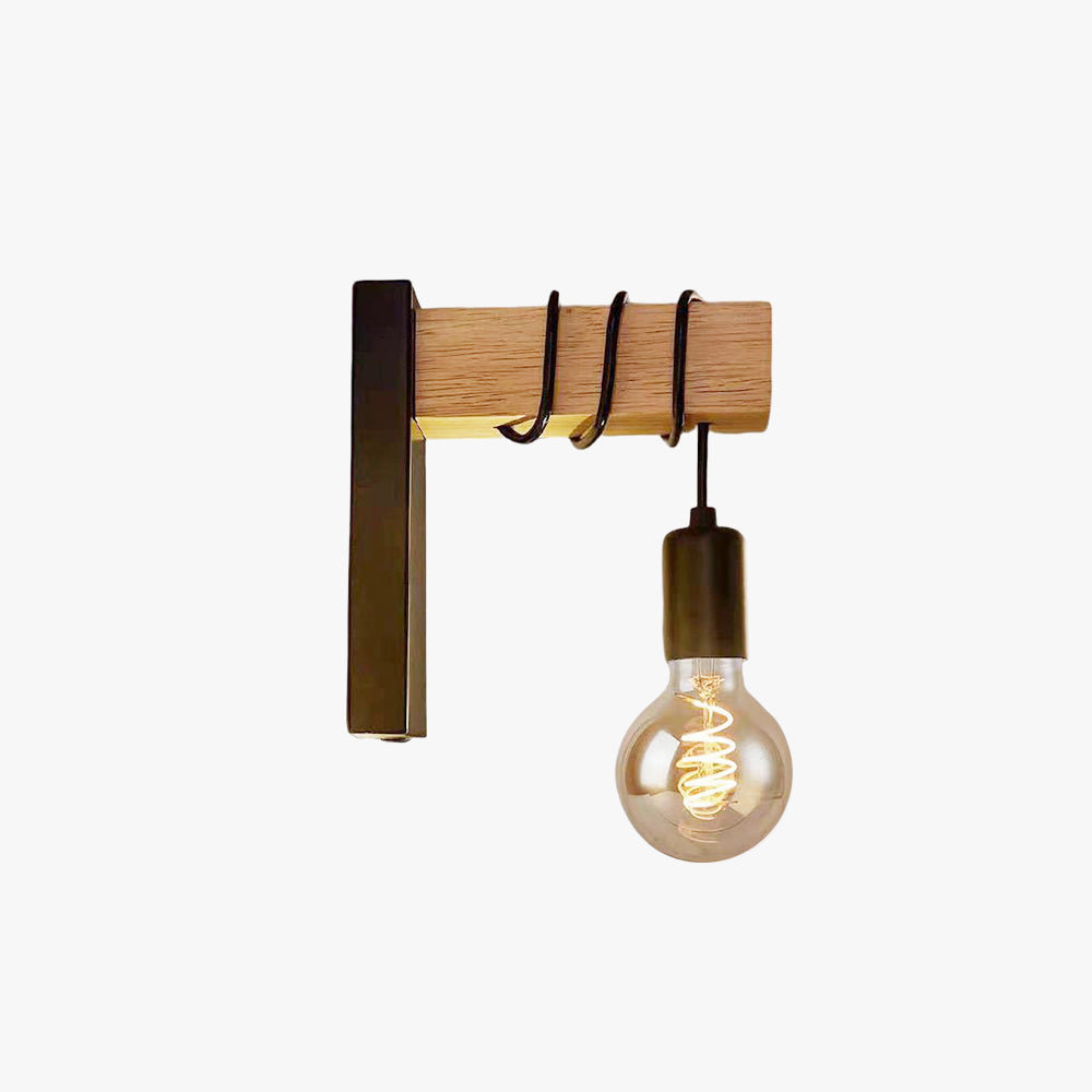 Lupanes Wall Lamp Bulb Industrial, Metal, Black/White, Living Room