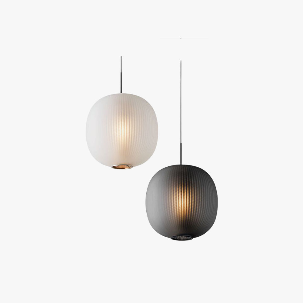 Mitebod Frosted Glass Cylinder Pendant Light, Sandy White/Grey, Metal/Glass
