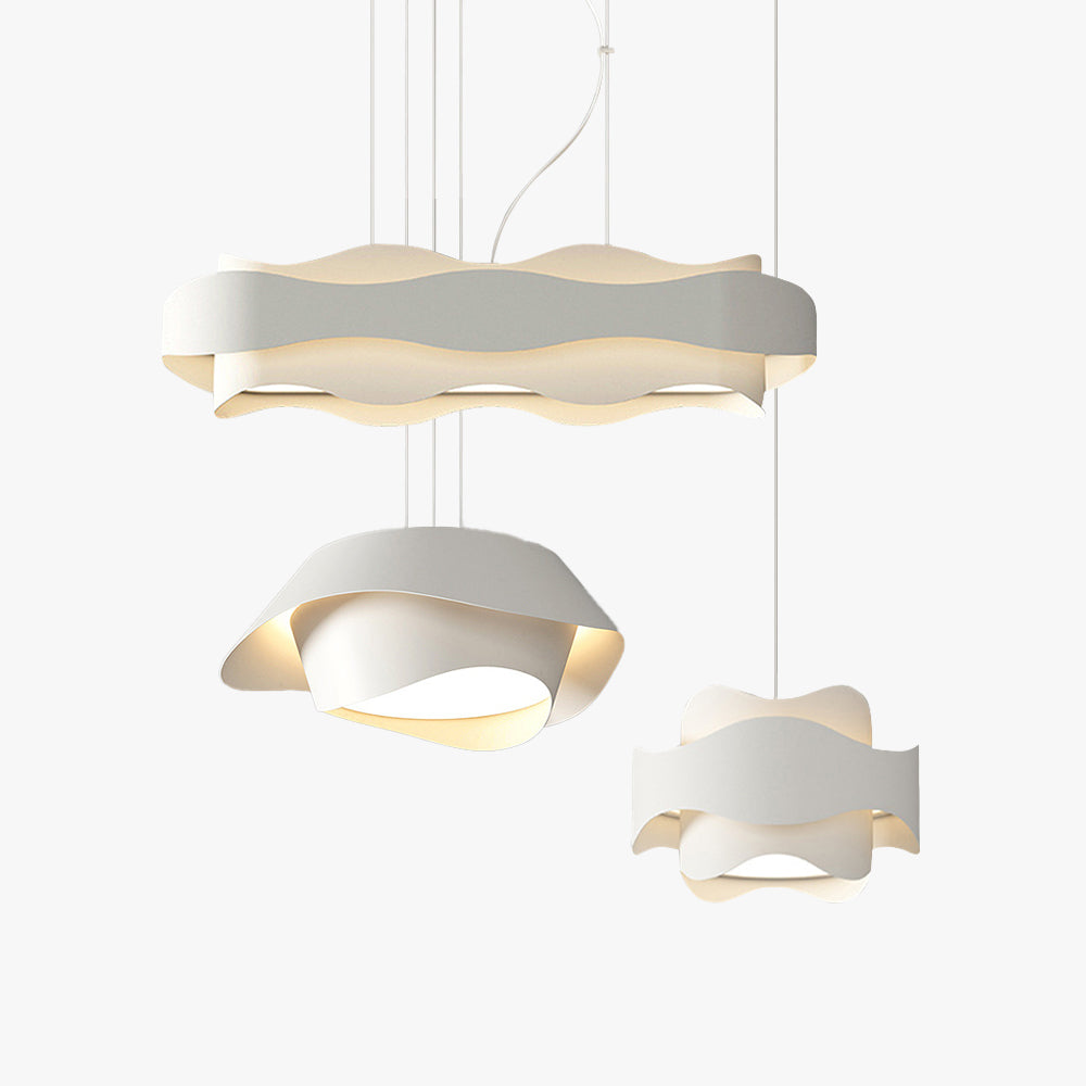 Gadedol Art Deco Flower Shape Pendant Light, White