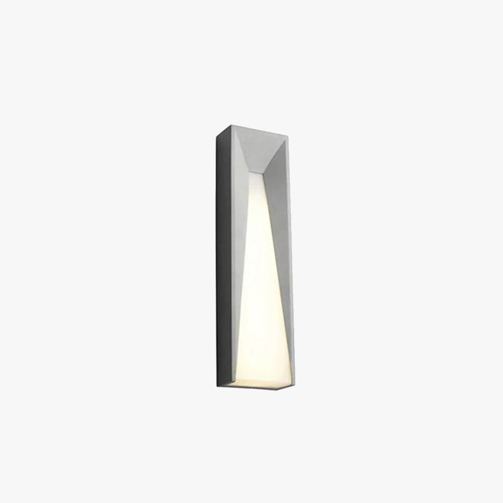 Gugalan Modern Rectangular Metal Outdoor Wall Lamp, Black/White