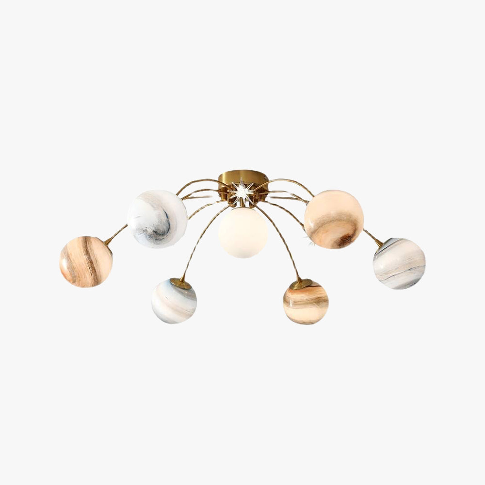 Zomovir Modern Planet Flush Mount Ceiling Light, Living Room