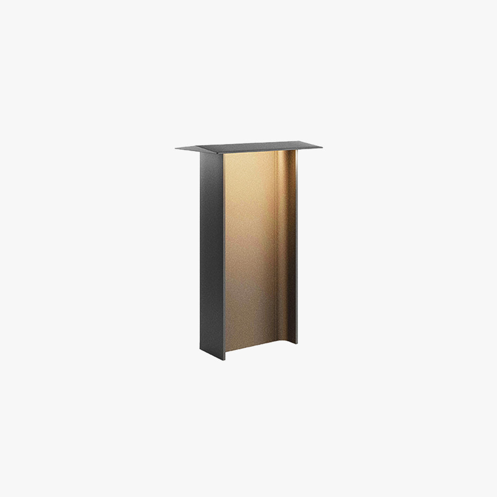 Dugudos Modern Metal Rectangular Solar Outdoor Path Light, Grey/Black