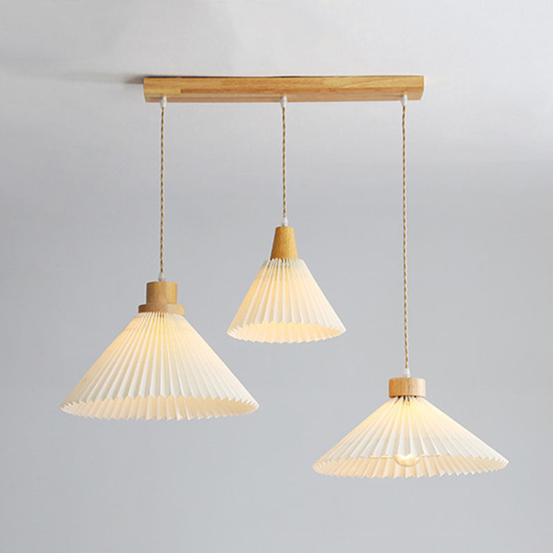 Kebined Pendant Light Umbrella Shape Art, Wood, White, Bedroom