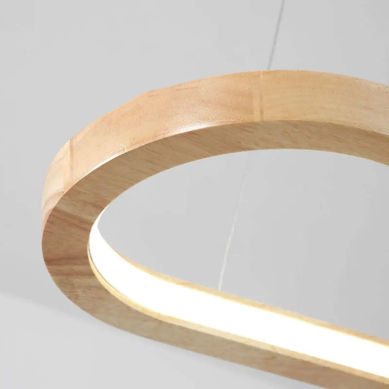 Lyraen Contemporary Oval Wooden Pendant Light-Neutral Decor