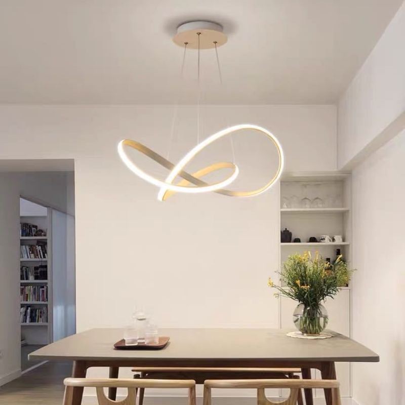 Dakepet Modern Led Pendant Light, Black/White, Living Room/Bedroom