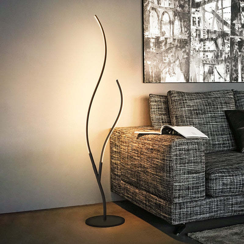 Vugored Modern Simple Floor Lamp, Black & White