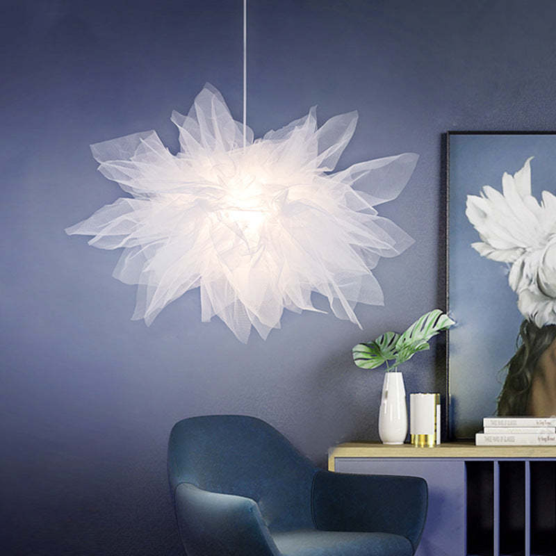 Sonanem Modern Flower Fabric Pendant Light, Bedroom, White