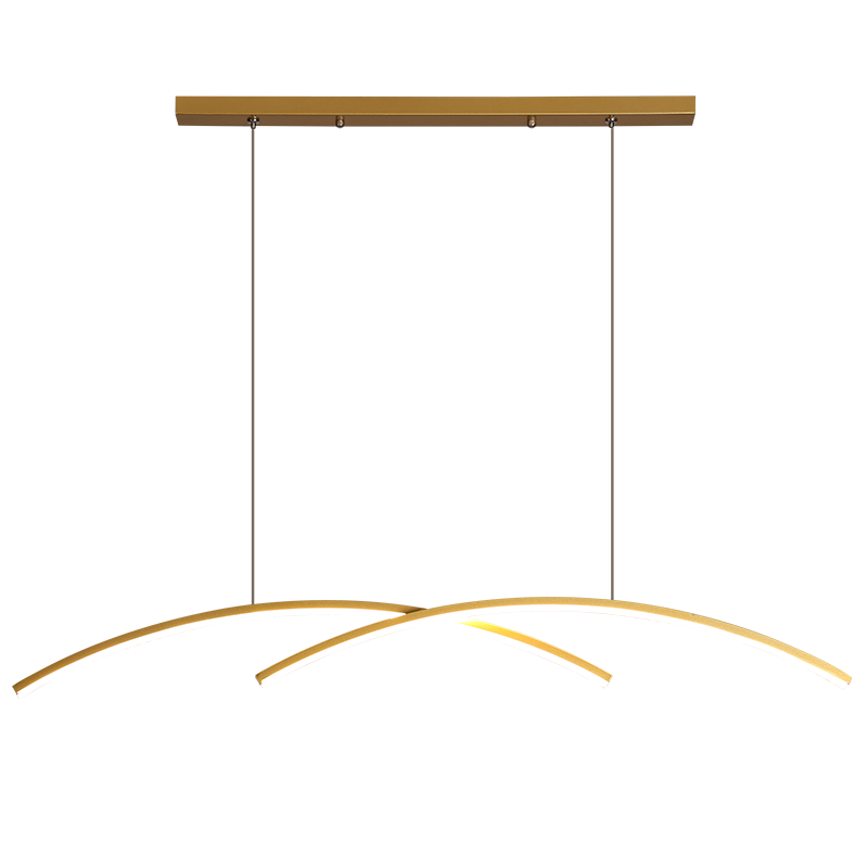 Nopanul Pendant Light Linear/Double Curve Modern, Metal, Black/Gold