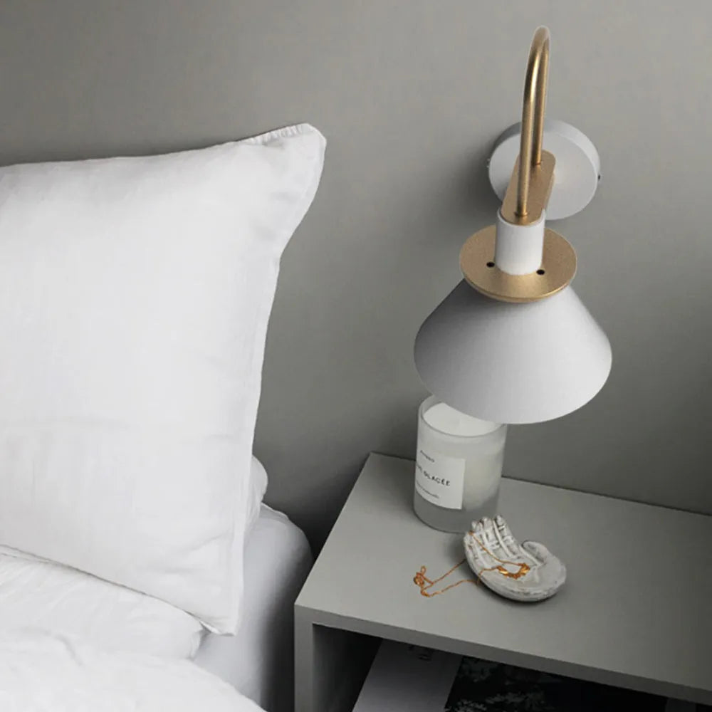 Fevoril Vintage Horn Shape Metal Wall Lamp, Living room/Bedroom/Bathroom