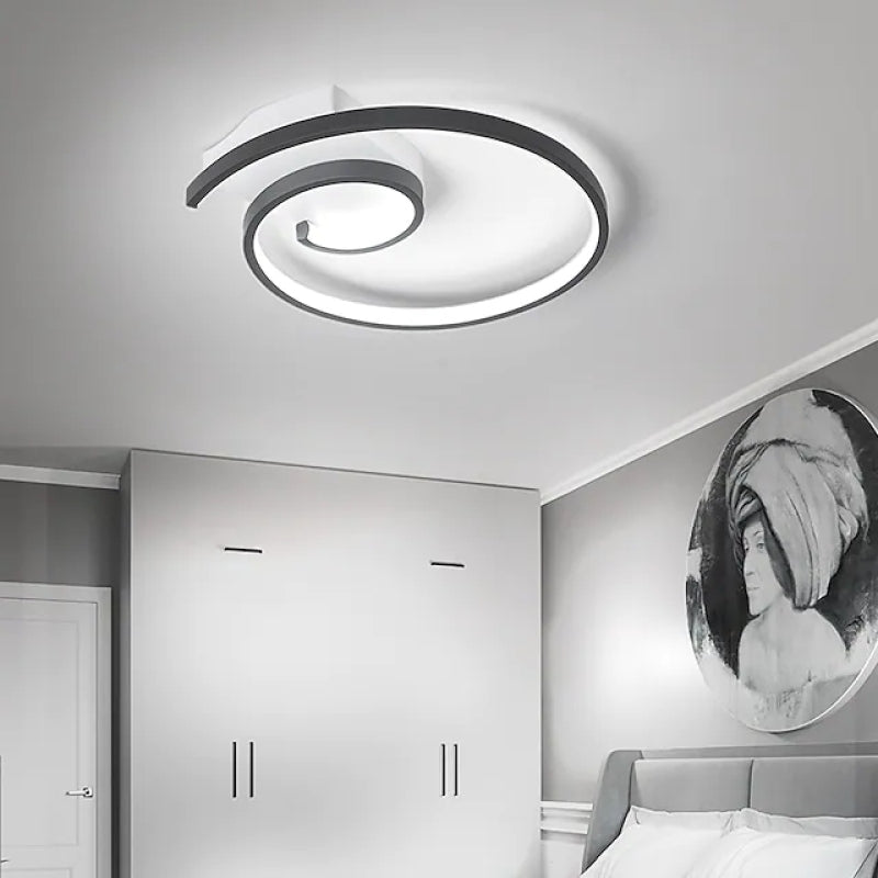Kumitak Modern Spiral Shaped Metal Ceiling Light, Black/White