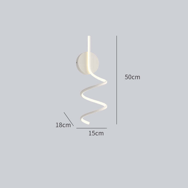 Kipenan Modern LED Art Interior Wall Light Spiral, Black & White