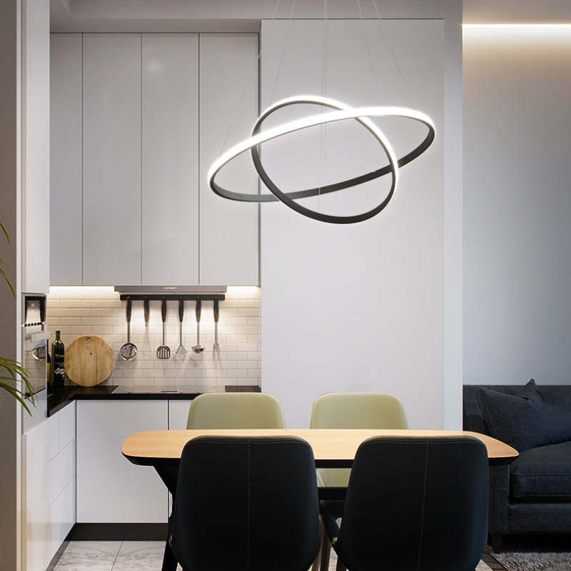 Tavonex Modern Ring Pendant Light, 2/3/4 Rings-Neutral Decor