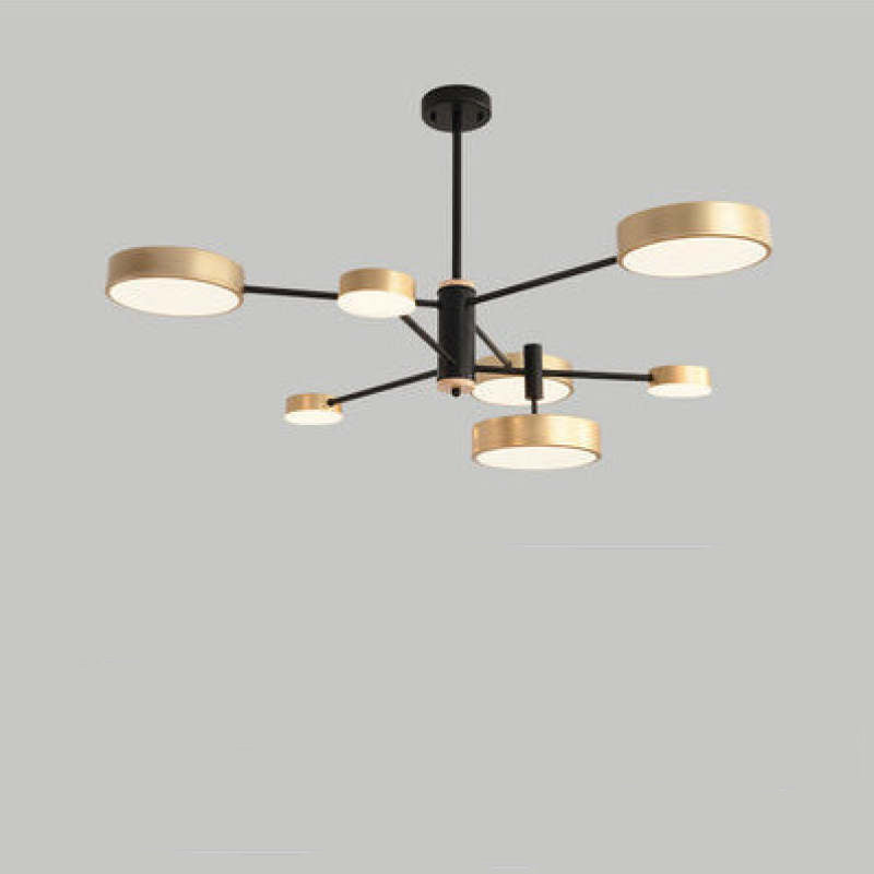 Gativun Pendant Light LED, Metal & Wood, Grey/White/Gold
