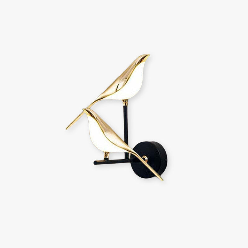 Kimilot Minimalist Magpie Bird Metal Wall Lamp, Bedroom