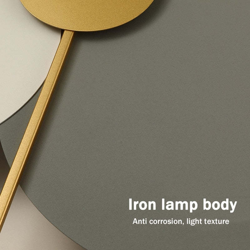 Labovak Modern Clock Metal Painted Wall Light LED Light Bedroom