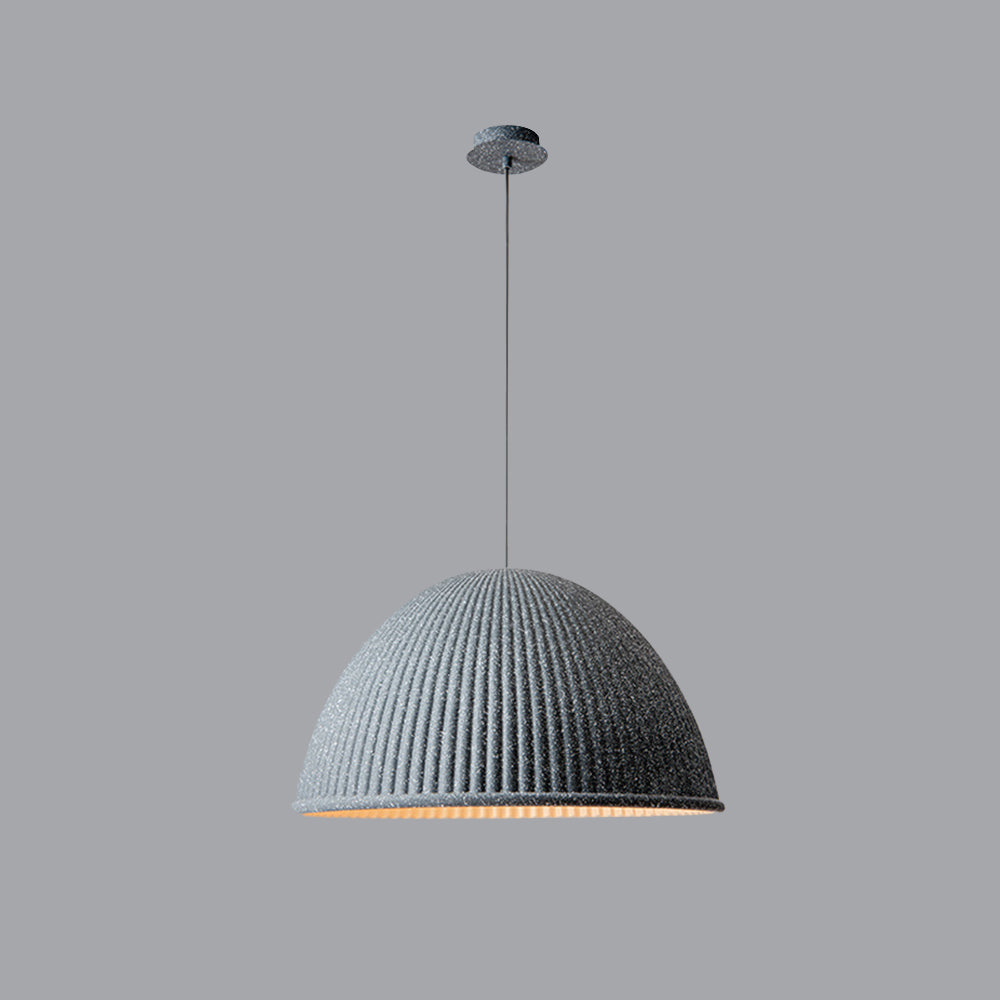 Zigimat Modern Semi Resin Pendant Light, Grey/Black/White