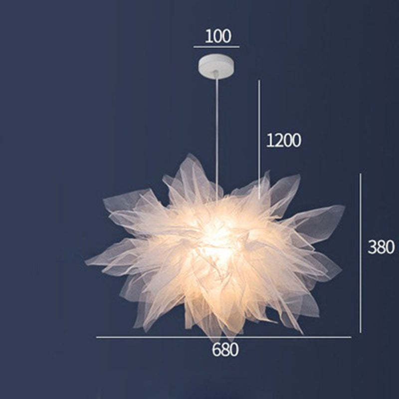 Sonanem Modern Flower Fabric Pendant Light, Bedroom, White