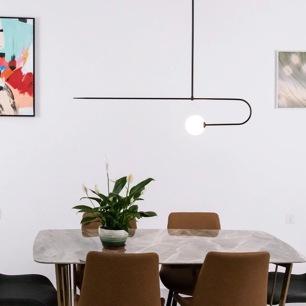 Fakegod Minimalist Linear Mobile Pendant Light, Black