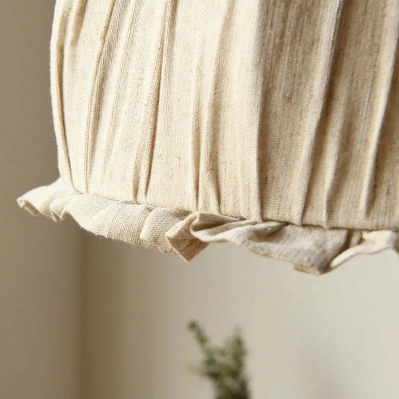 Teo Vintage Pendant Light Beige, Fabric-Neutral Decor