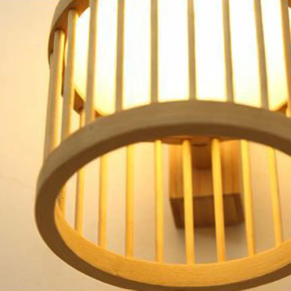 Kekipam Wall Lamp Rustic, Kekipam Rattan Weaving LED, Hallway Wall Sconce