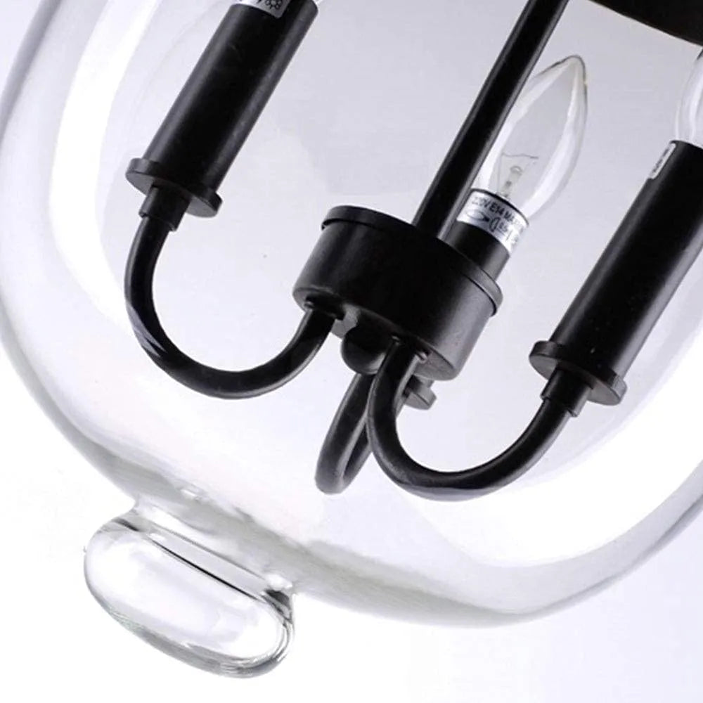 Femakodi Pendant Light Glass Black Industrial LED Living Room