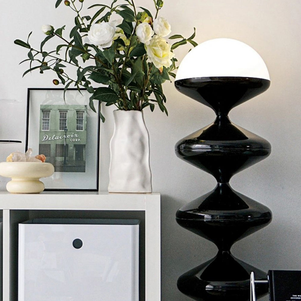 Ligukod Bauhaus Gourd Floor Lamp, Black/White