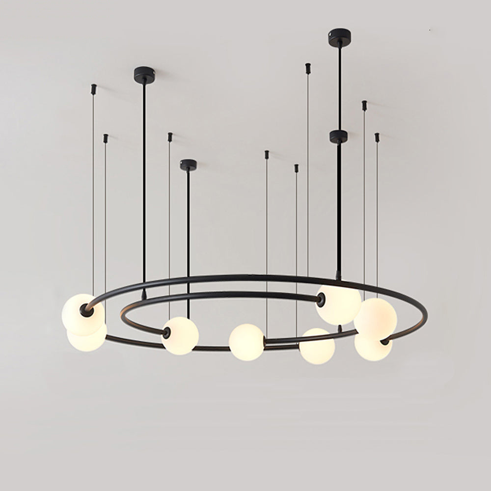 Cakulok Modern Ring Metal Pendant Light, Black/Gold