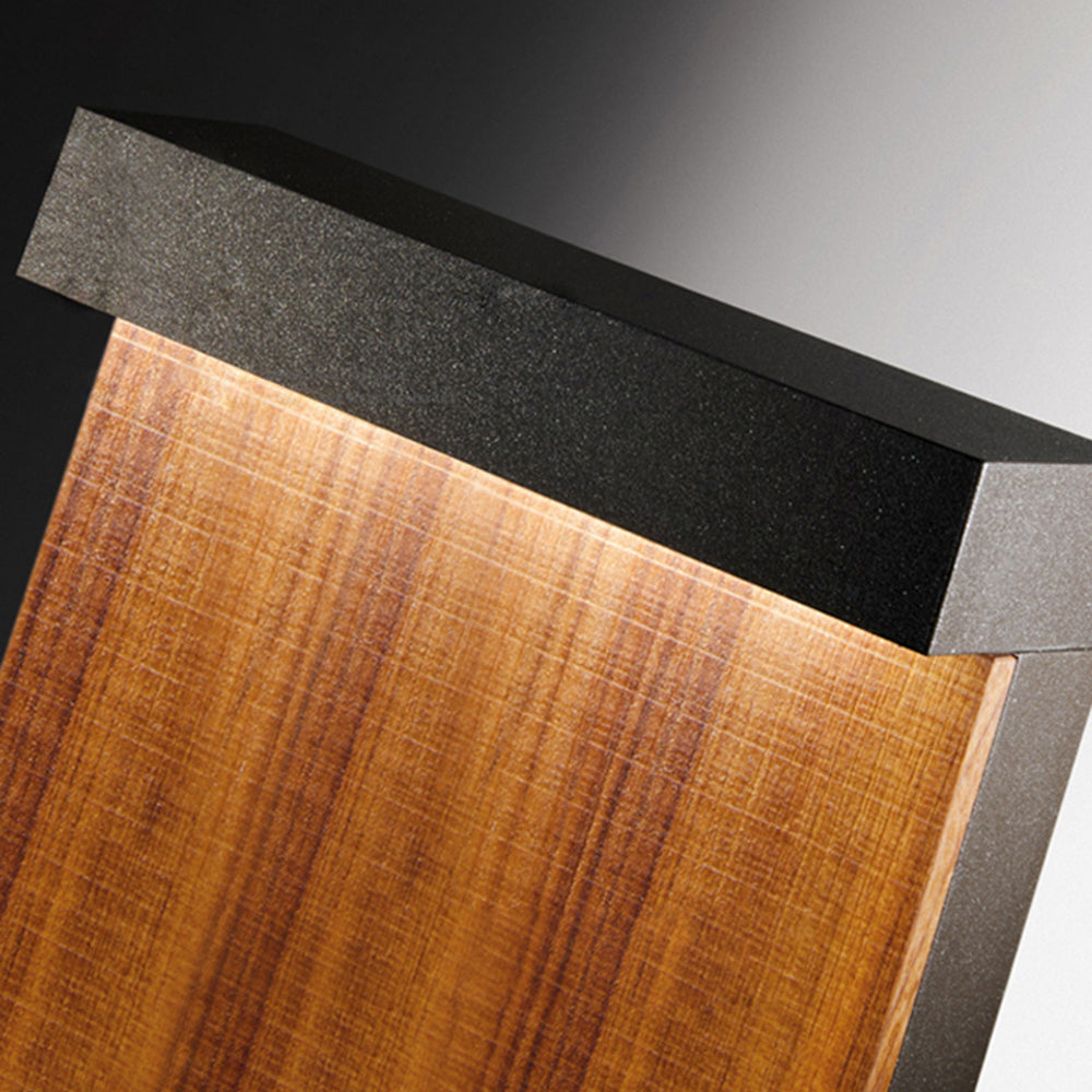 Labemut Modern Metal Rectangular Outdoor Path Light, Wood
