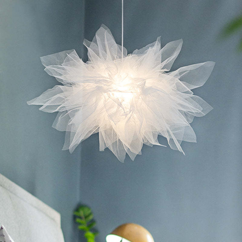 Sonanem Modern Flower Fabric Pendant Light, Bedroom, White