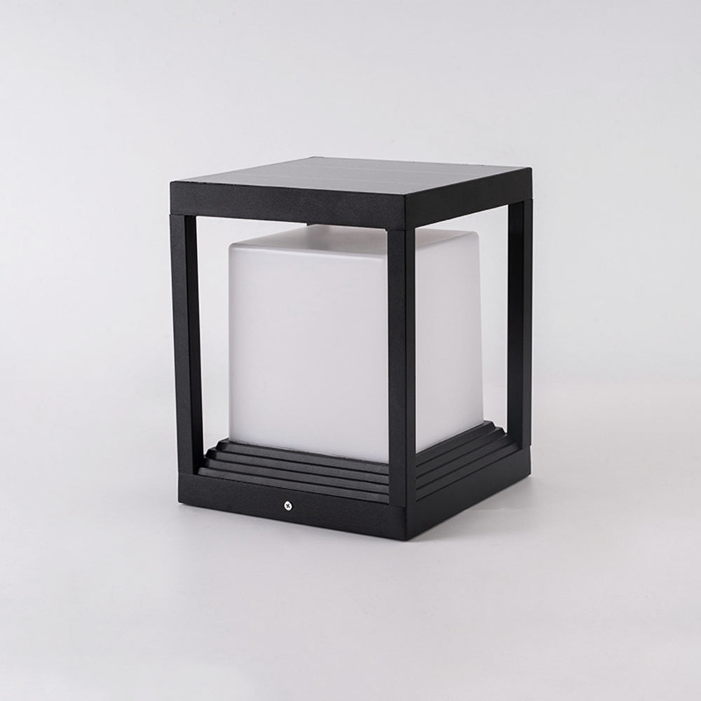 Kelaban Modern Rectangular Metal Outdoor Lamps, Black