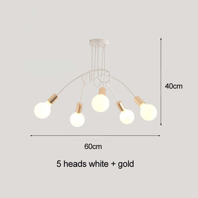 Lopumit Modern Linear Curve Metal Ceiling Light, Dining Room/Living Room