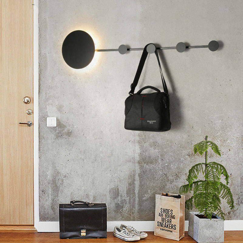 Zisabal LED Porch Wall Hanging Coat Rack Creative Wall Lamp