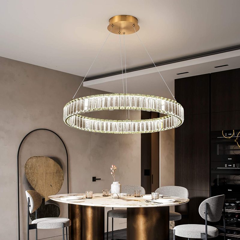Rabitas Elegant Round Crystal Chandelier, Clear
