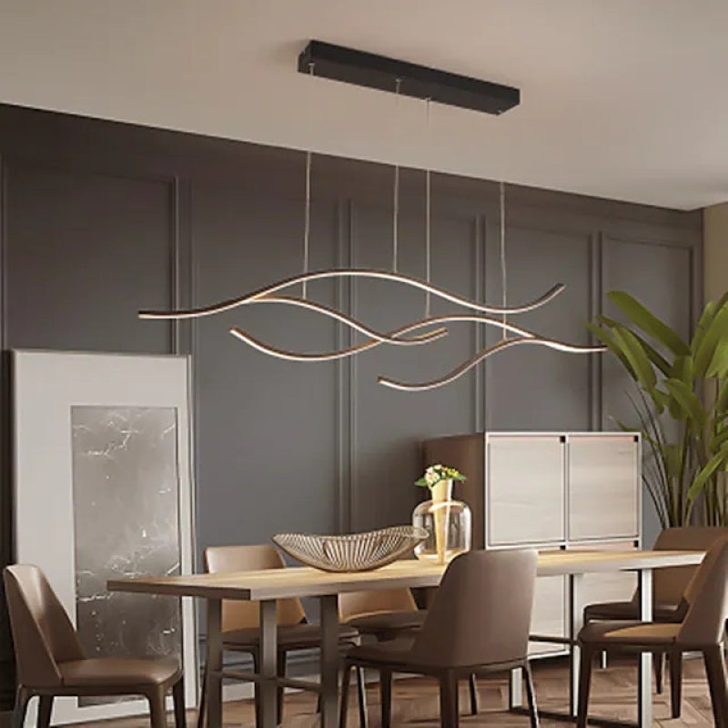 Jaguris Pendant Light, Multi-Curved, Black/Gold