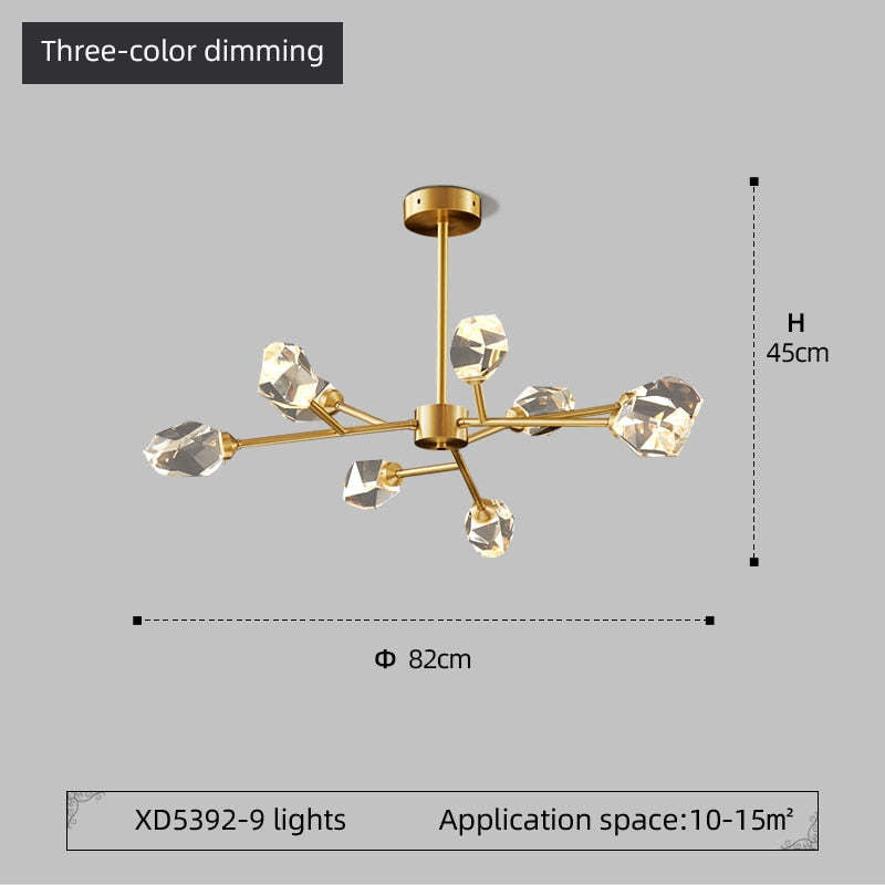 Degulak Luxurious Crystal Chandelier Living Room Golden