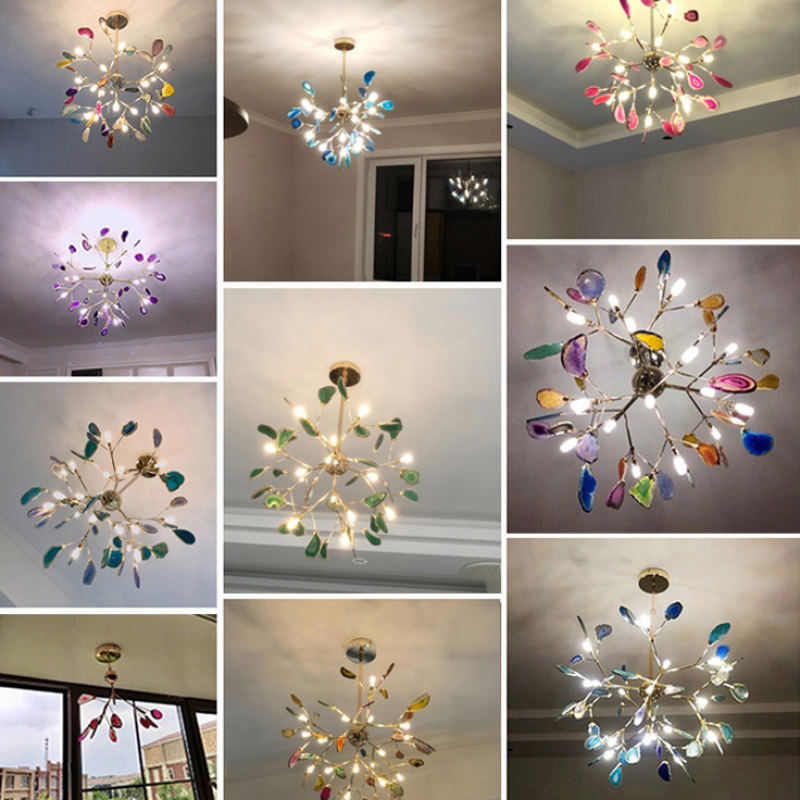 Jadekit Agate Creative Colourful Chandelier Bedroom/Living Room