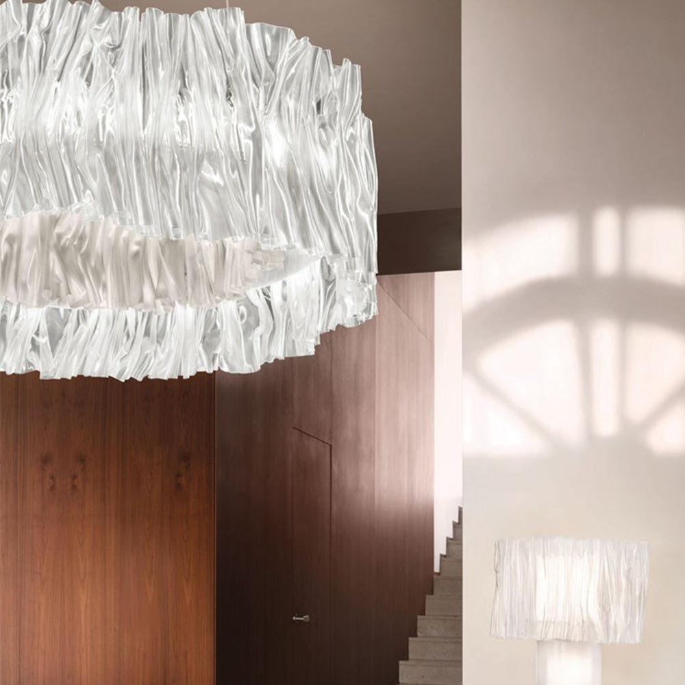 Bekepom Modern Luxury Pleated Pendant Light, Circle, /Stainless Steel