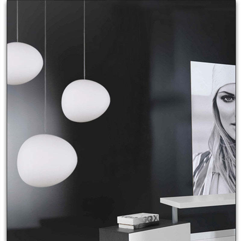 Elvora Pendant Light Sleek Floating Egg-shaped Glass-Neutral Decor