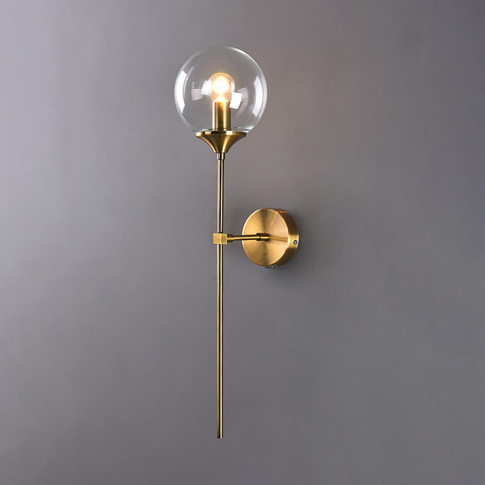 Bavitid Modern Globe Metal/Glass Wall Lamp, Gray/Amber/Clear/White