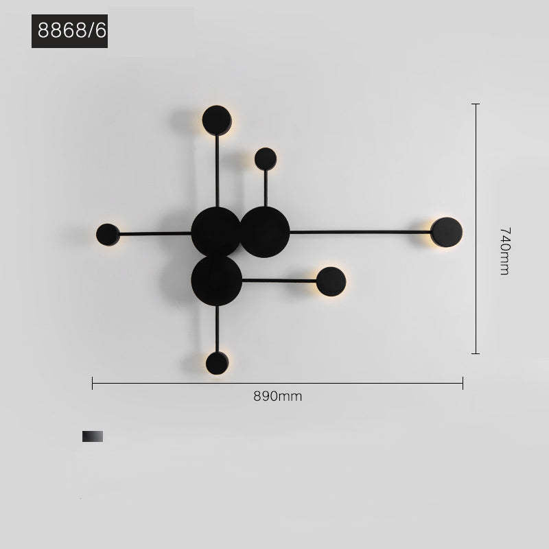 Negalul Modern Nordic Chessboard Metal Wall Lamp, Black