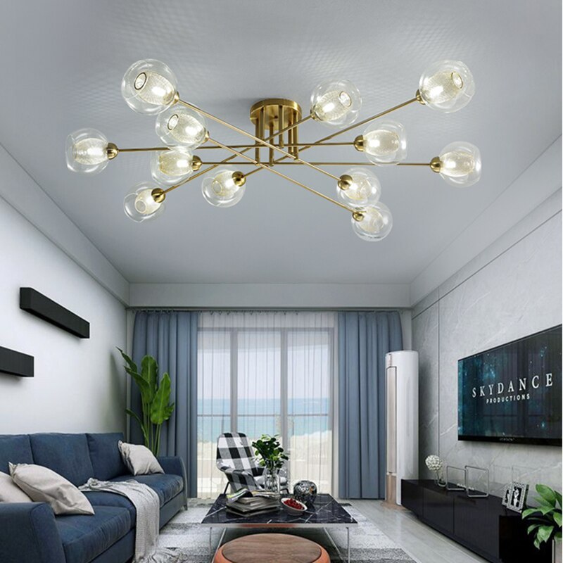 Zovokil Industrial Glass Globe Chandelier LED, 6 Style
