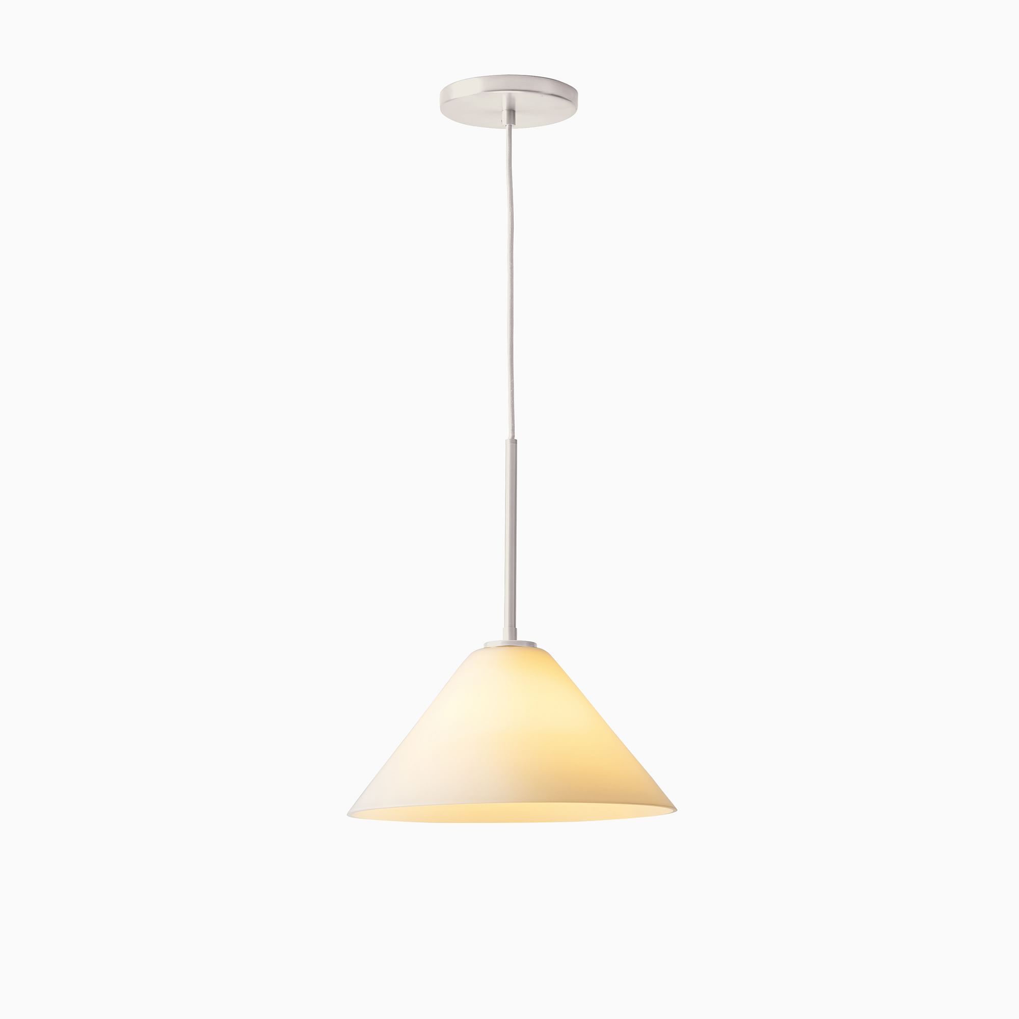 Cone Milk Clear Glass Cone Pendant Light for Kitchen