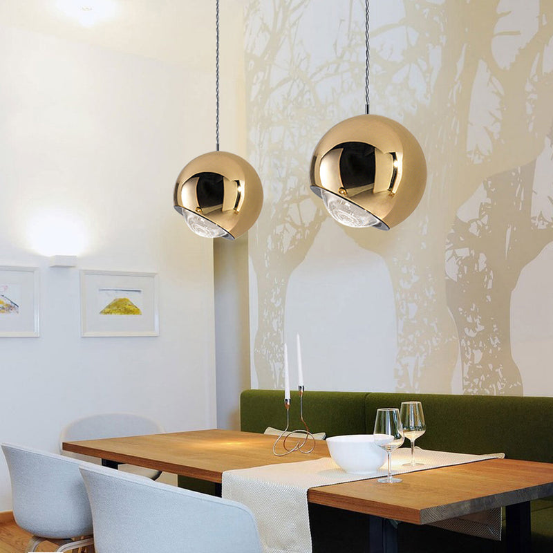 Zupesim Modern Lustrous Golden Metal Ball Pendant Light