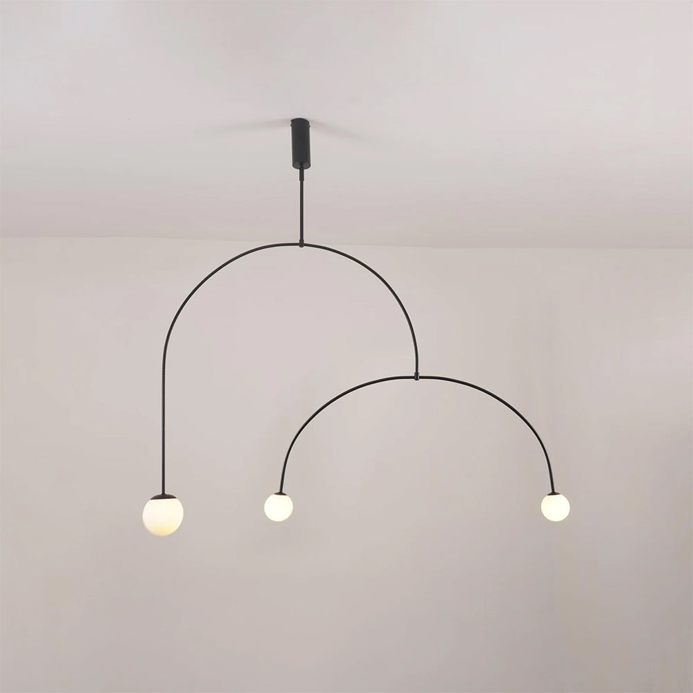 Fakegod Minimalist Linear Mobile Pendant Light, Black