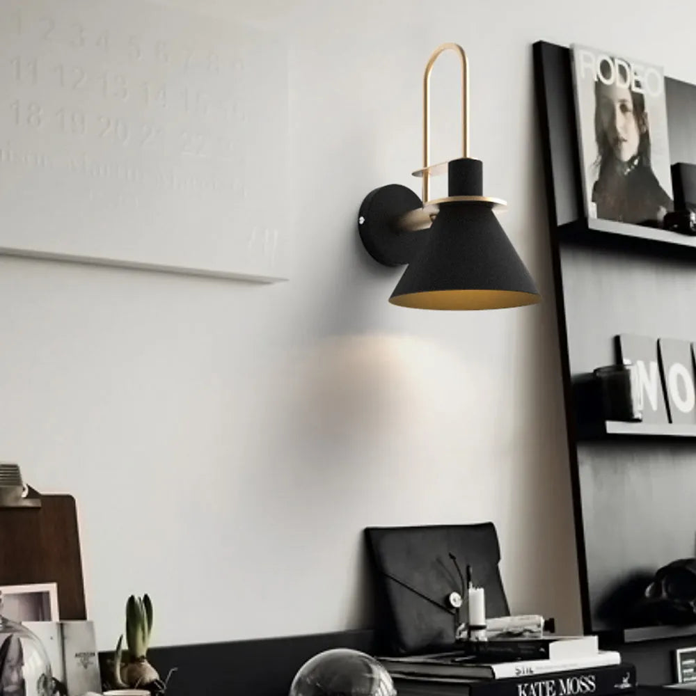 Fevoril Vintage Horn Shape Metal Wall Lamp, Living room/Bedroom/Bathroom