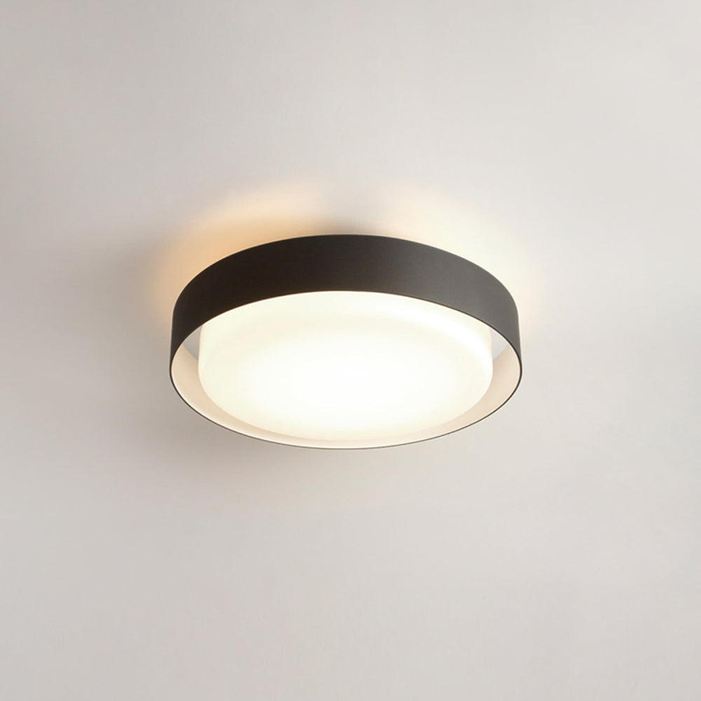 Gimoral Modern Round Flush Mount Ceiling Light, Metal/, White/Black